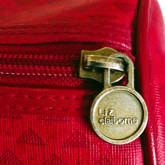 Vintage 1980;s Liz Claiborne-Red Triangle Logo-Crossbody Bag - Picture 13 of 15